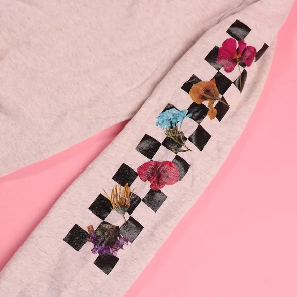 Vans Tangled Pressed Floral Hoodie, Size Womens L Oatmeal Cottage Core Vibes - Picture 8 of 8
